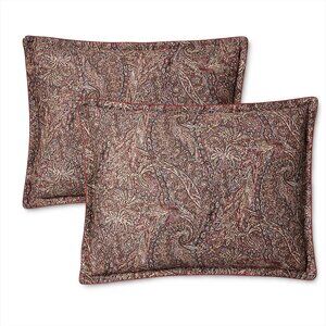 Lauren Ralph Lauren Hallie Lot of 2 Pillow Shams Paisley 20x26 Sateen Cotton